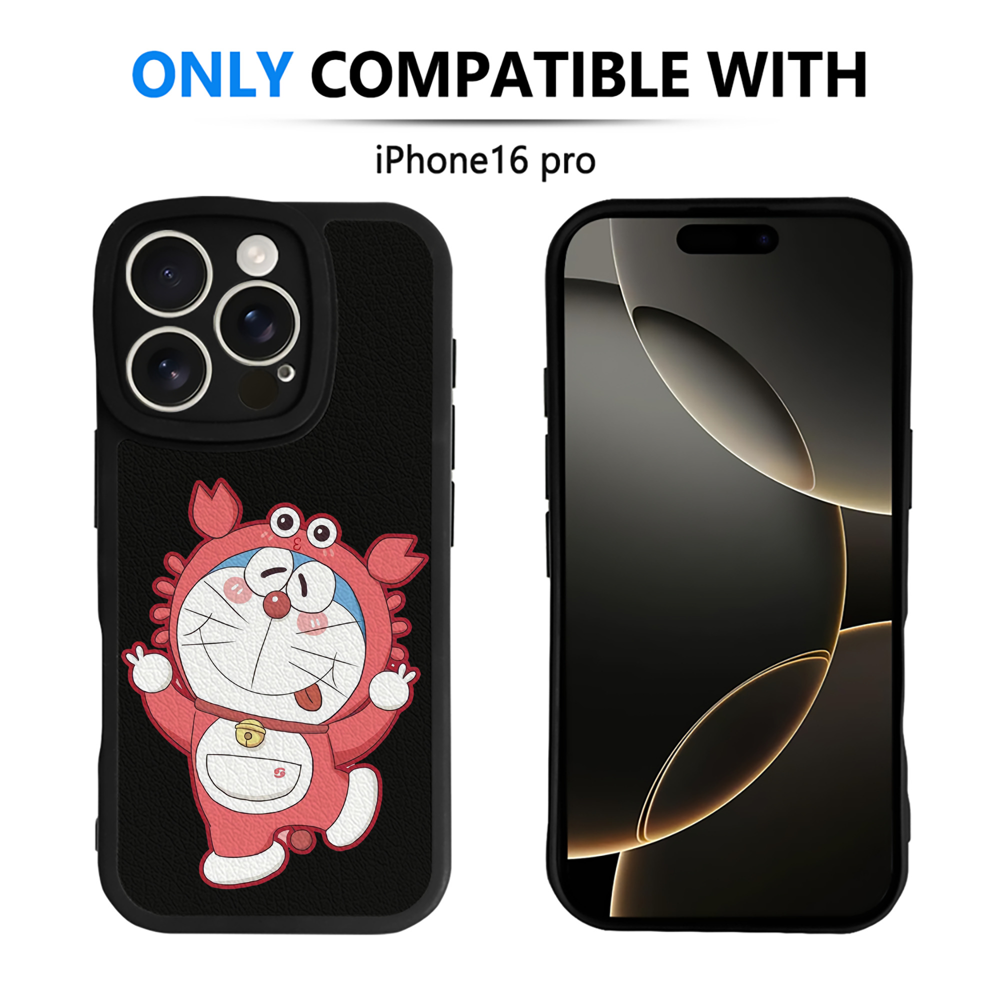 （画像用） ドラえもん Doraemon 【iPhone 16シリーズ対応】シリコンスマホケース（レザー調） 材質：シリコン